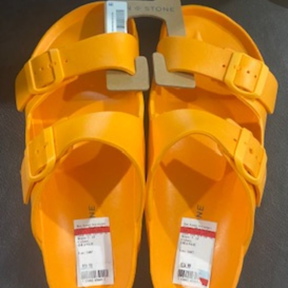 Sun + Stone Men's Jude Slip-on Sandals - Orange - New with Tags